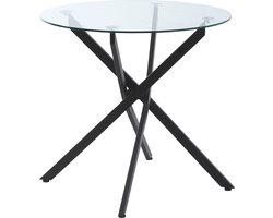 HOMCOM Bijzettafel met glazen blad 839-079