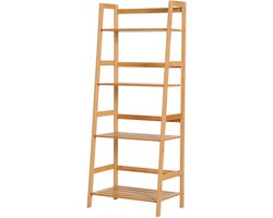 HOMCOM boekenkast - bamboe - 48L x 31,5B x 120H cm - natuurhout