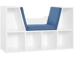 HOMCOM-Boekenplank-Spaanplaat-102x30x61cm-Blauw