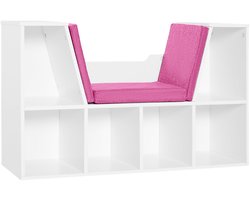 HOMCOM Boekenplank - Spaanplaat - 102x30x61cm - Roze