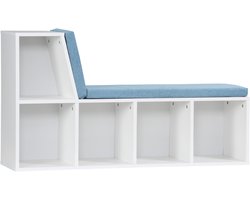 HOMCOM Boekenplank - Spaanplaat - 108x30x60cm - Blauw