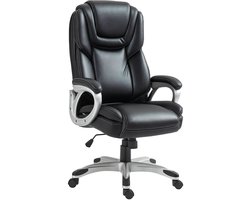 HOMCOM-Bureaustoel-66x75,5x124,5cm-Synthetische hoes-Zwart