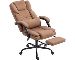 HOMCOM Bureaustoel - Kunstleer - 65x67x119cm - Bruin