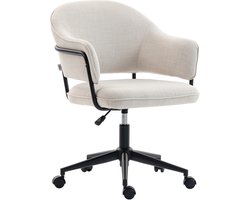 HOMCOM-bureaustoel - linnen (100% polyester) - 63x65x92cm - wit