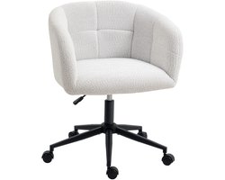 HOMCOM bureaustoel - polyester/schuim/staal - 65x59x85 - crème+zwart