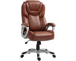 HOMCOM Bureaustoel - Synthetische bekleding - 66x75,5x124,5cm - Bruin
