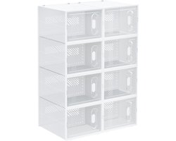 HOMCOM DIY schoenenkast - kunststof - transparant - 28L x 36B x 21H cm