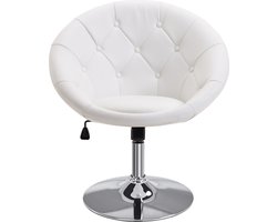 HOMCOM draaistoel - in hoogte verstelbaar - kantelmechanisme - wit