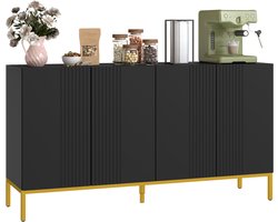 HOMCOM-Dressoir-140x40x75cm-MDF-Zwart