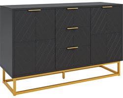 HOMCOM-Dressoir-Hout-120x40x76cm-Zwart