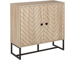 HOMCOM-Dressoir-Hout-80x29x80cm-Natuurlijk hout