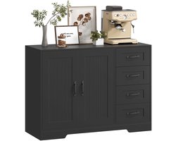 HOMCOM Dressoir Spaanplaat, MDF 105L x 40B x 76H cm Zwart