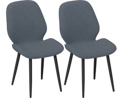 HOMCOM-Eetkamerstoel-Polyester-46x56x86cm-Grijs