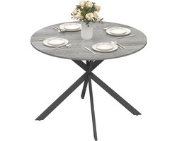 Homcom Eettafel-Spaanplaat, Staal-100L x 100B x 75H cm-Grijs