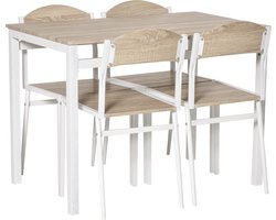 HOMCOM Eettafelset, tafelgroep 5-delig eetset, eetkamergarnituurset, zitgroep 835-087