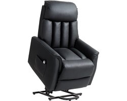 HOMCOM Elektrische Sta-op Stoel Kunstleer, schuim 80B x 94D x 104H cm Zwart