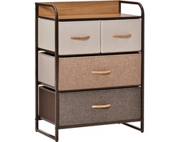 HOMCOM Fabric Dresser-Leinen, Metall-58 x 29 x 78,5 cm-Bunt
