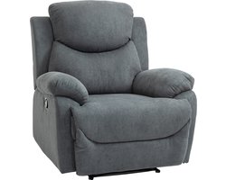 HOMCOM - Fauteuil - 150° kantelbare rugleuning - ademend - Donkergrijs