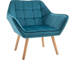 HOMCOM fauteuil - fluweellook - duurzaam - skandi design
