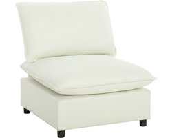 HOMCOM-Fauteuil-Linnen-146 x 85 x 78 cm-Crème