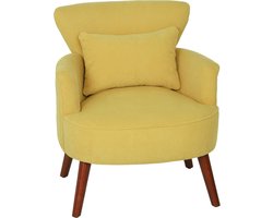 HOMCOM Fauteuil Polyester, Schuim 69L x 69,5B x 78H cm Geel