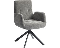 HOMCOM fauteuil - wol-linnen/schuimrubber/staal - 60B x 61T x 88H cm