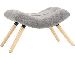 HOMCOM Foot Stool Polyester, Schuim 67L x 45B x 38H cm Lichtgrijs