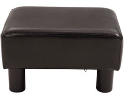 HOMCOM-Fußhocker-Kunstleder, Kunststoff-L40 x B30 x H24 cm-Braun