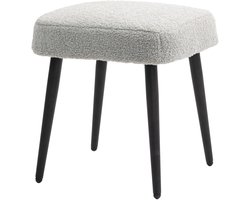 HOMCOM-Fußhocker-Polyester, Stahl-42L x 42B x 47H cm-Hellgrau