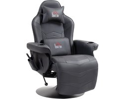 HOMCOM - Gamestoel - massagefunctie - verstelbare rugleuning - Zwart