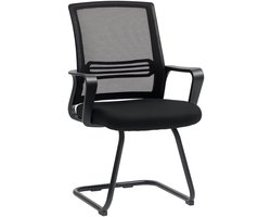 HOMCOM Gastenstoel Polyester, Metaal 58,5L x 57,5B x 93H cm Zwart