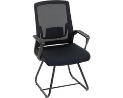HOMCOM Gaststoel-Mesh stof-57L x 56B x 97H cm-Zwart
