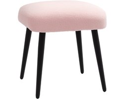 HOMCOM hocker - polyester - 42L x 42B x 47H cm - roze