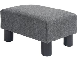 HOMCOM hocker - polyester - L40 x B30 x H24 cm - donkergrijs