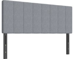 Homcom Hoofdbord-Polyester, Metaal-160L x 10B x 106-126H cm-Grijs