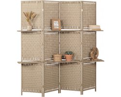 HOMCOM-Kamerscherm-Papier-181x180x1,6cm-Natuurhout