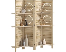 HOMCOM Kamerscherm - Paulowniahout - 160x1,8x170cm - Natuurlijk hout
