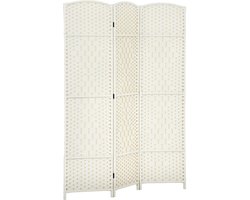 HOMCOM Kamerscherm - Polypropyleen - 135x1,7x180cm - Wit