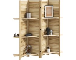 HOMCOM Kamerverdeler - Paulowniahout - 160x1,9x170cm - Natuurlijk hout