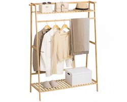 HOMCOM Kapstok - Bamboe - 114x40x139cm - Natuurlijk hout