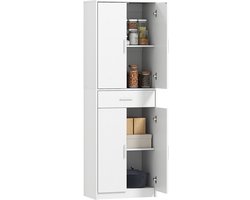 HOMCOM keukenkast - spaanplaat - MDF - 60L x 35B x 180H cm - wit