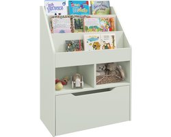 HOMCOM Kids Bookcase MDF, Nylon 60L x 29,9B x 90H cm Groen
