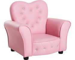 HOMCOM Kinderbank kinderstoel hartvormig prinses minibank kinderkamerbank met 310-025