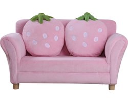 HOMCOM kindersofa - zacht gestoffeerd - hoogwaardige afwerking - roze