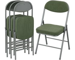 Homcom Klapstoel-Polyester, Staal-48,5L x 45B x 82H cm-Groen