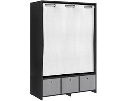 HOMCOM-Kledingkast-Spaanplaat-105x48x160cm-Zwart