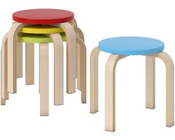 HOMCOM Kruk Houtmateriaal 36L x 36B x 30H cm Meerkleurig