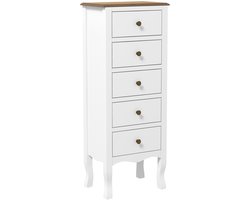 HOMCOM-Ladekast-45x30x114cm-Hout-Wit
