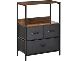 HOMCOM ladekast - polyester - metaal - 58L x 29B x 81,5H cm - zwart