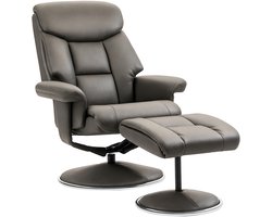 HOMCOM-Liegesessel-Kunstleder, Mehrschichtplatte-81L x 95B x 107H cm-Grau